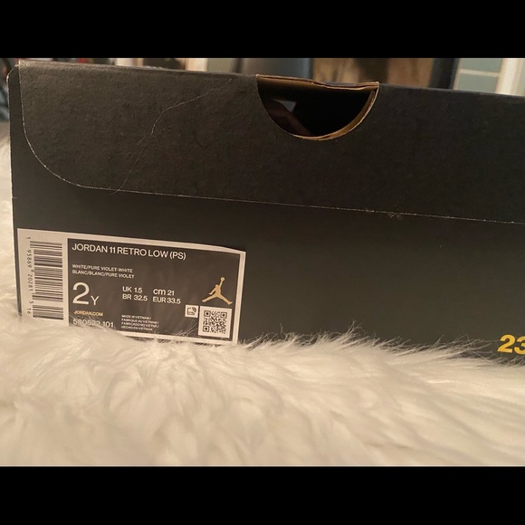 Jordan 11s Size 2 Color White and Lavender
